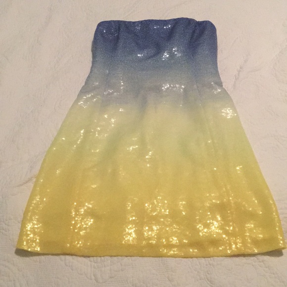 Yellow Cocktail Dress Ombre